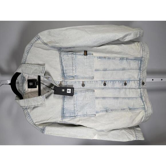 NWT G-Star RAW Oversized Denim Jacket Women’s Size Small Vintage Akoya Blue - Picture 5 of 9